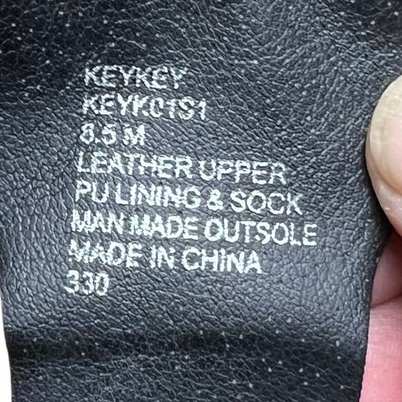 Steve Madden Black Leather Kristen Wedge Cork Platform Sandal Size 8 1/2 - Picture 5 of 9